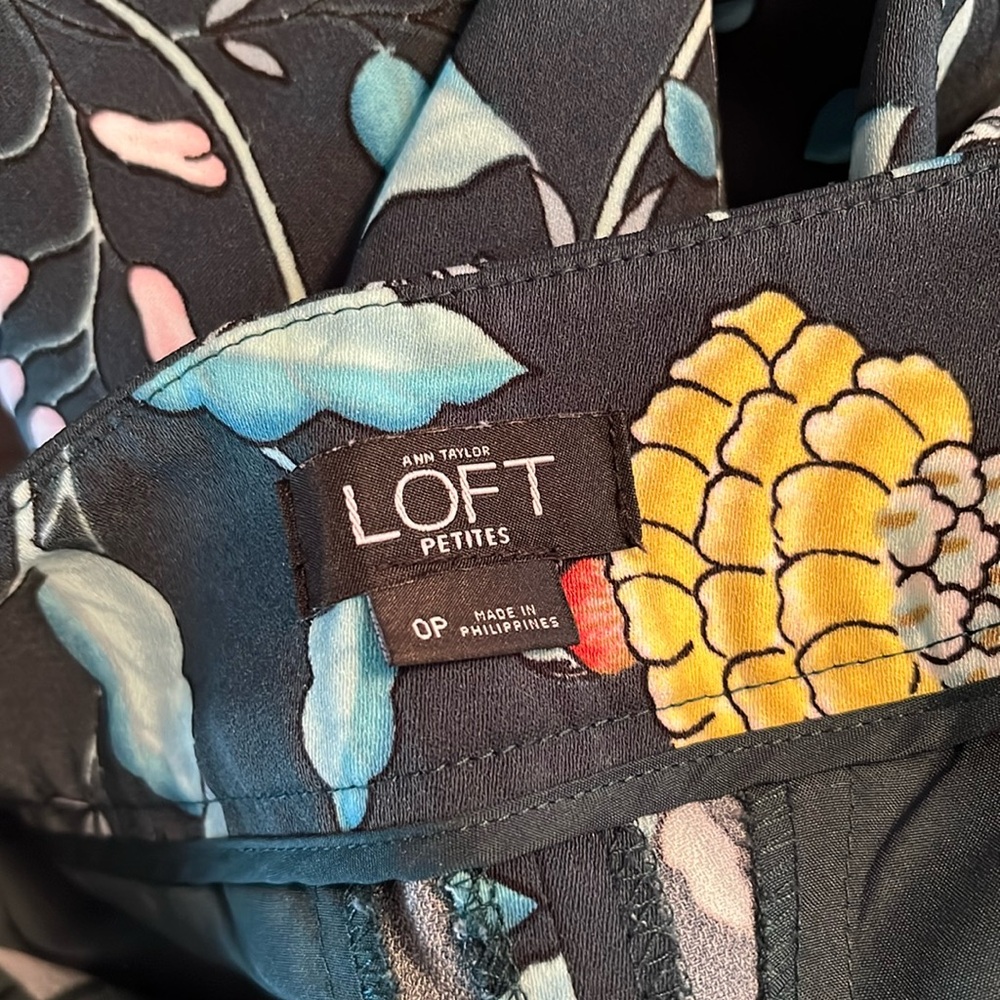 LOFT Green Multicolor Floral Print Trouser Pant - Picture 12 of 13